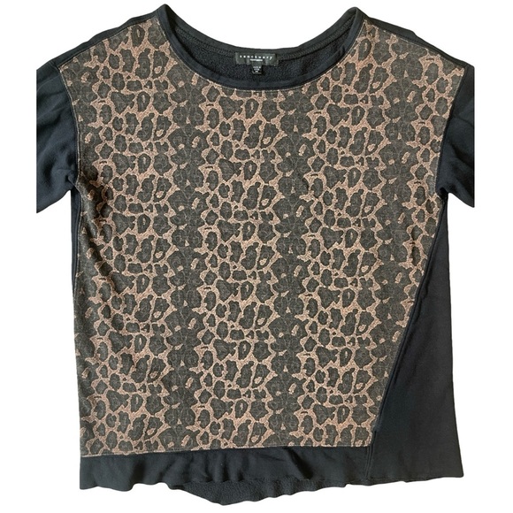 Sanctuary Anthropologie Leopard Print Long Sleeve Sweater Top - Medium - Picture 5 of 11